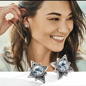 BRIGHTON Halo Swing Crystal Post Gemstone Earrings D30171